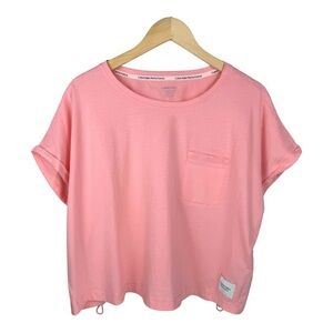 NWT Calvin Klein Performance Bungee Hem Pocket Cotton Pink T-Shirt XL